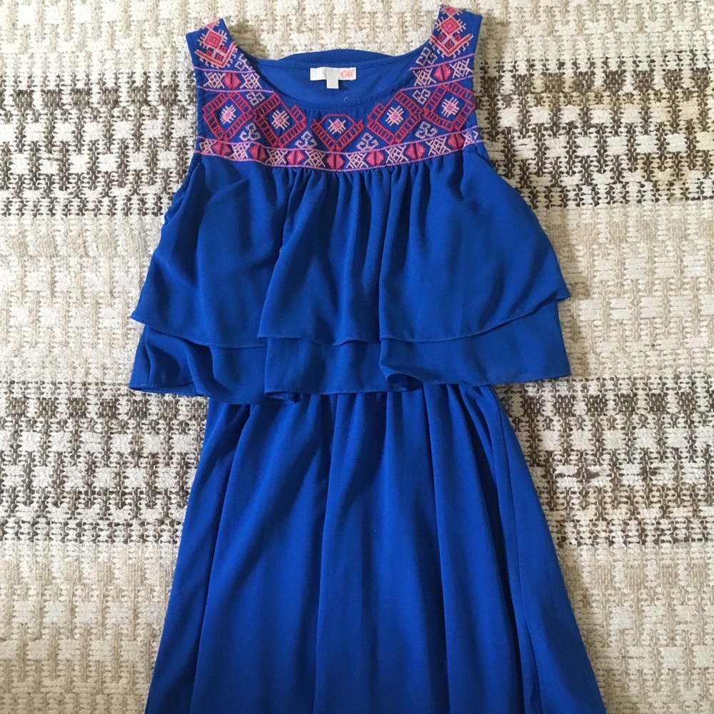 GB blue dress from Dillard’s